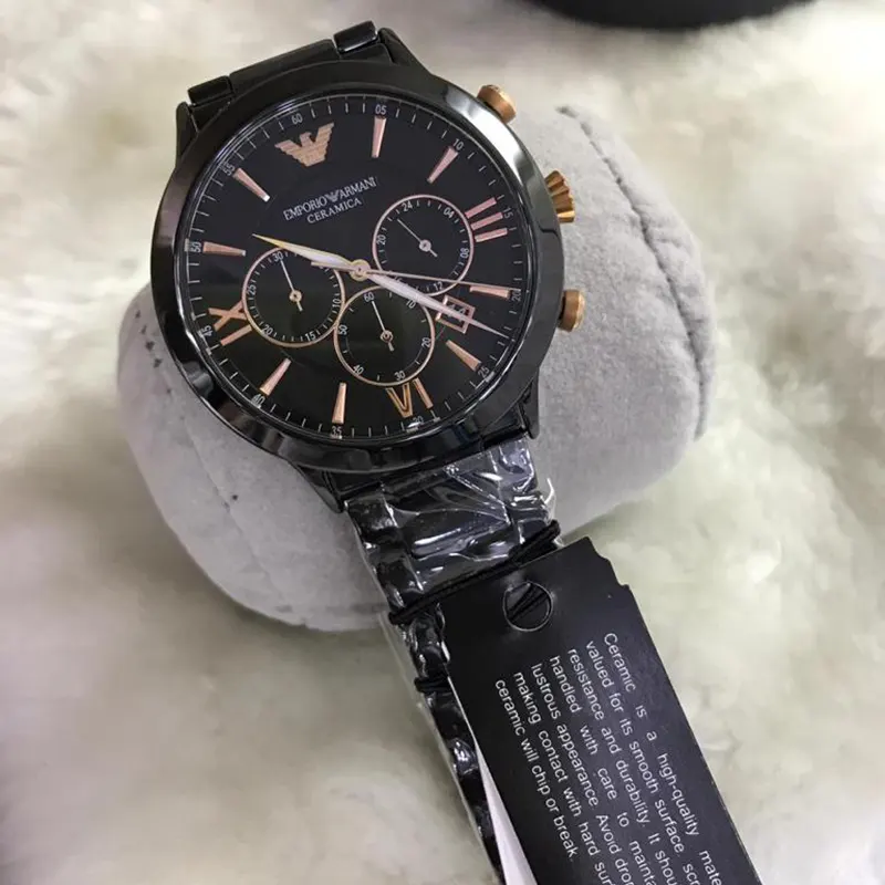 Emporio Armani Giovanni Chronograph Black Dial Men's Watch | AR70006